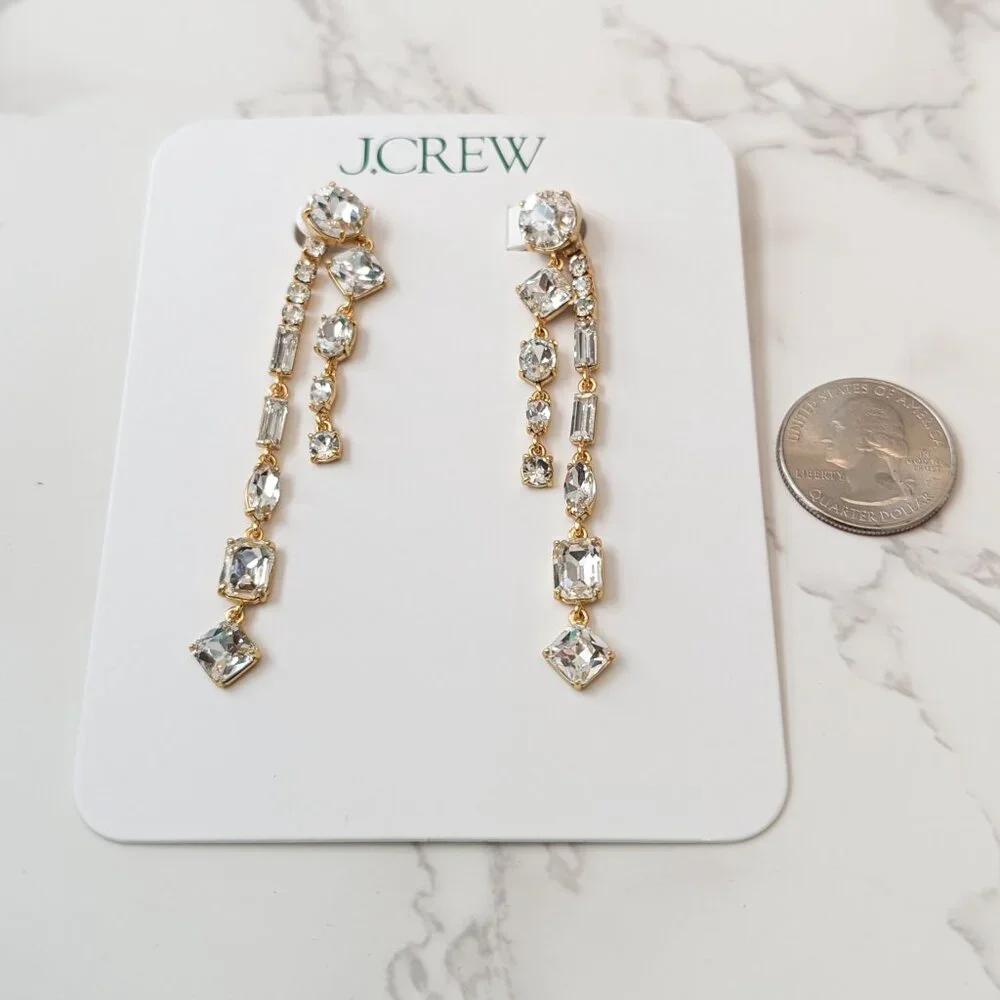 J.Crew Crystal Jacket Drop Earrings - Picture 5 of 7